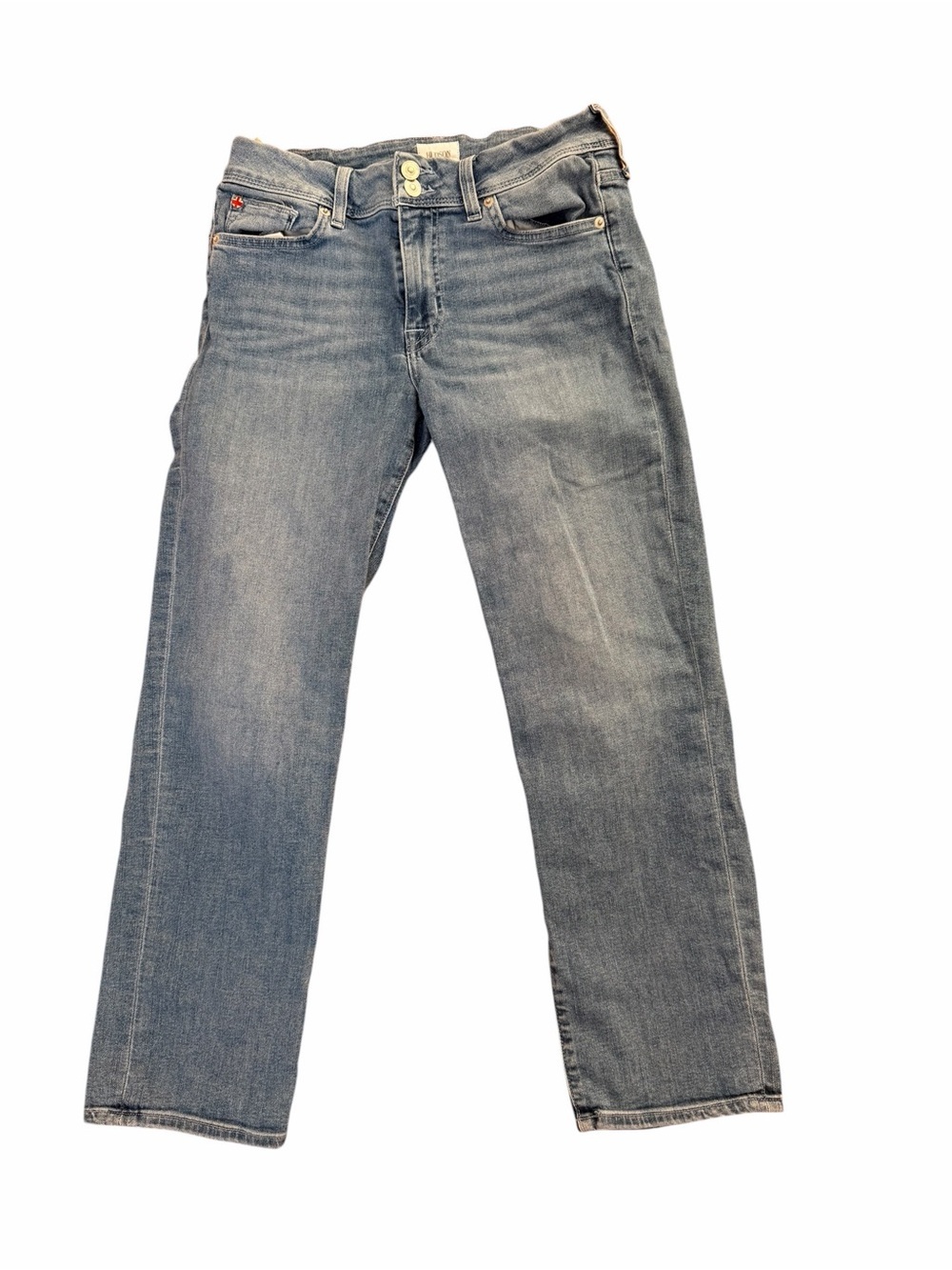 Hudson 29 Ginny Crop Straight Light Blue Denim Jeans Medium Wash